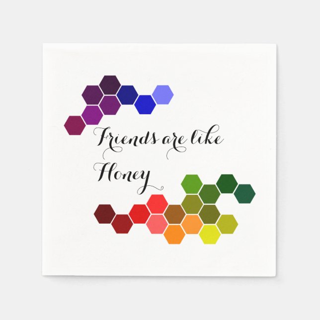 Servilleta De Papel Tema De Miel Con Palabras Positivas (Anverso)