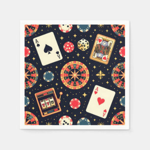 Servilleta De Papel tema de patrón de casino sobre negro