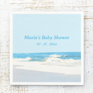 Servilleta De Papel Tema de playa Baby Shower Napkin Ocean Seascape
