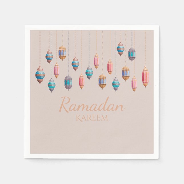 Servilleta De Papel Tema de Ramadan Kareem Napkin para celebración (Anverso)