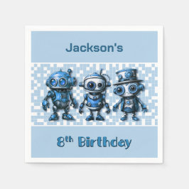 Servilleta De Papel Tema de Robot Steampunk Fiesta de Cumpleaños 8