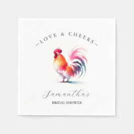 Servilleta De Papel Tema de Rooster Bridal Shower