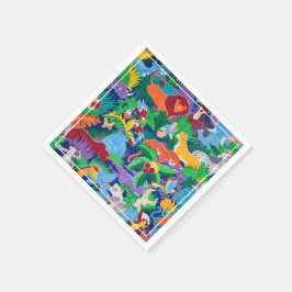 Servilleta De Papel Tema de Safari Cumpleaños Fiesta colorido arcoiris