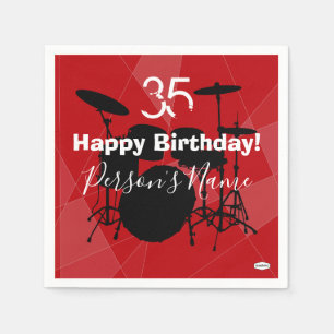 Servilleta De Papel Tema de servilletas de cumpleaños de baterista HAM