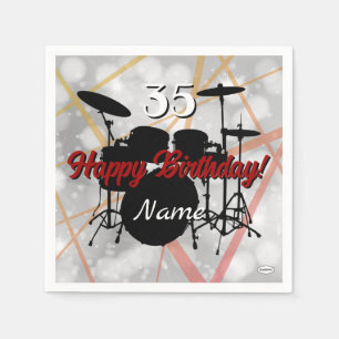 Servilleta De Papel Tema de servilletas de cumpleaños de baterista HAM