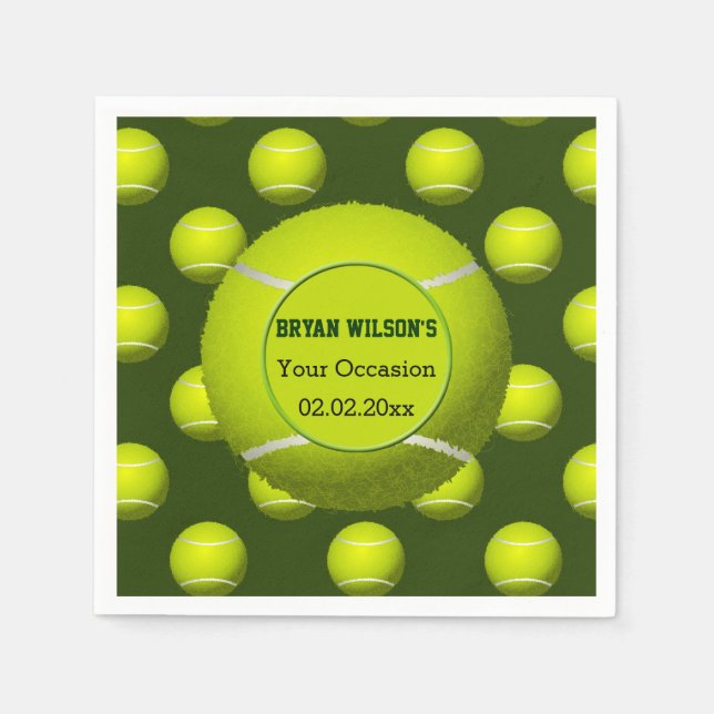 Servilleta De Papel Tema de tenis Fiesta Deportes Toallas personalizad (Anverso)