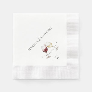 Servilleta De Papel Tema de Vaso de Vino de Pareja Perfecta Fiesta de
