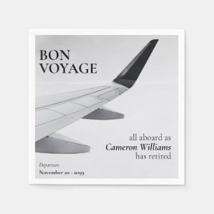 Servilleta De Papel Tema de viaje de jubilación Avión moderno Buen via
