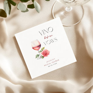 Servilleta De Papel Tema de Vino Rosado de Vino Antes de Votos de Desp