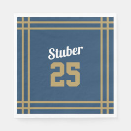 Servilleta De Papel Tema del béisbol azul y oro