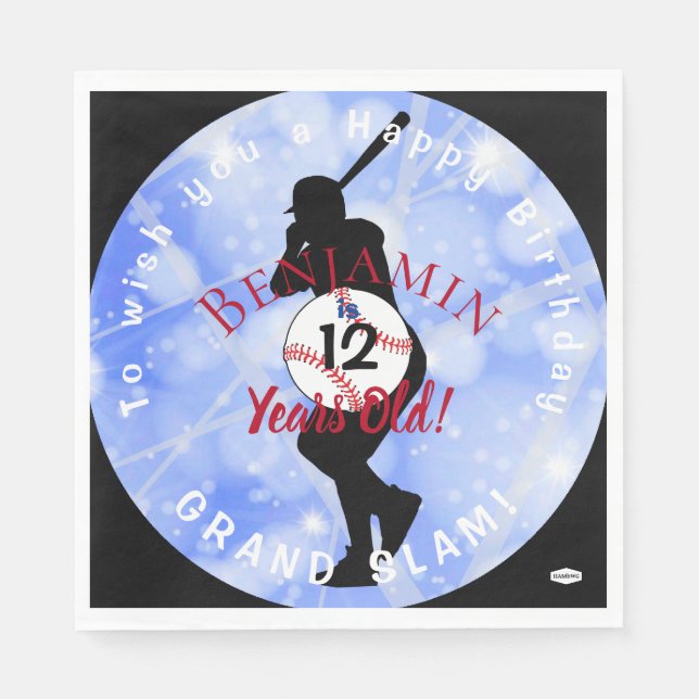 Servilleta De Papel Tema del béisbol Napkins de cumpleaños HAMbyWG (Anverso)