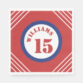 Servilleta De Papel Tema del béisbol rojo y azul