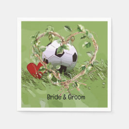 Servilleta De Papel Tema del boda de fútbol