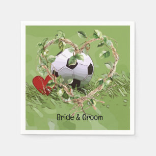 Servilleta De Papel Tema del boda de fútbol