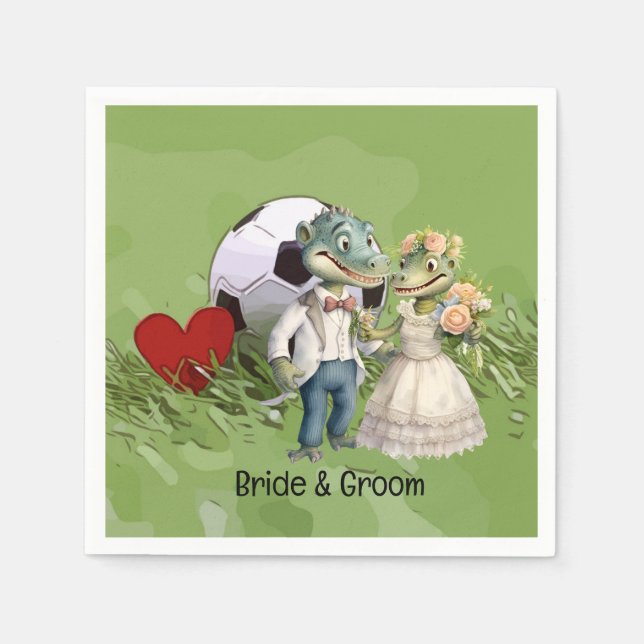 Servilleta De Papel Tema del boda de fútbol (Anverso)