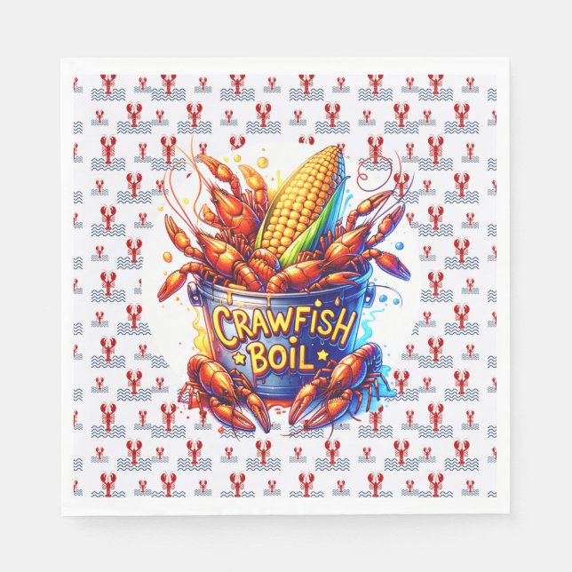 SERVILLETA DE PAPEL TEMA DEL BOIL DE CRAWFISH (Anverso)