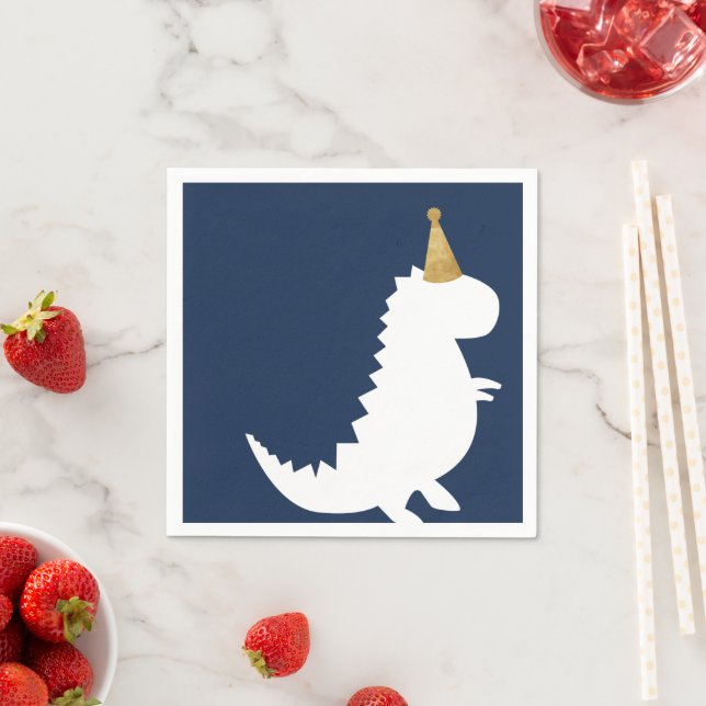 Servilleta De Papel Tema del cumpleaños de los dinosaurios verdes Niño (In situ)