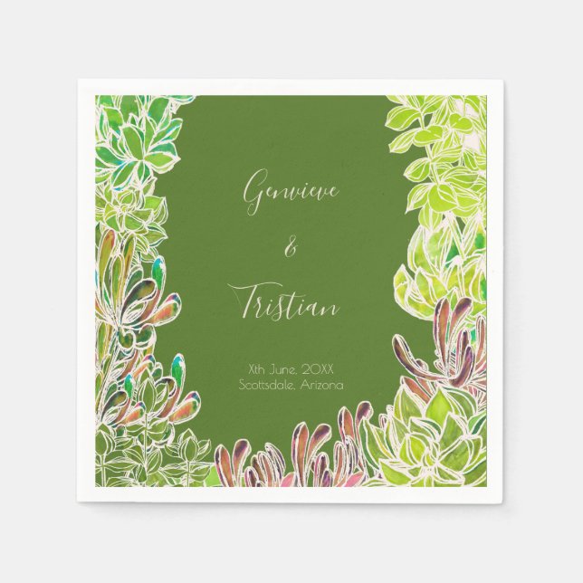 Servilleta De Papel Tema del desierto Boda Recepción Cocktail Napkins (Anverso)