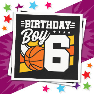 Servilleta De Papel Tema del Fiesta de baloncesto de 6 años de edad Ni