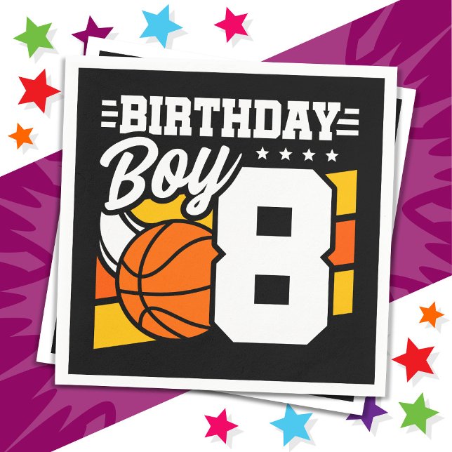 Servilleta De Papel Tema del Fiesta de baloncesto de 8 años (Subido por el creador)