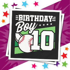 Servilleta De Papel Tema del Fiesta de Béisbol de 10 años 10