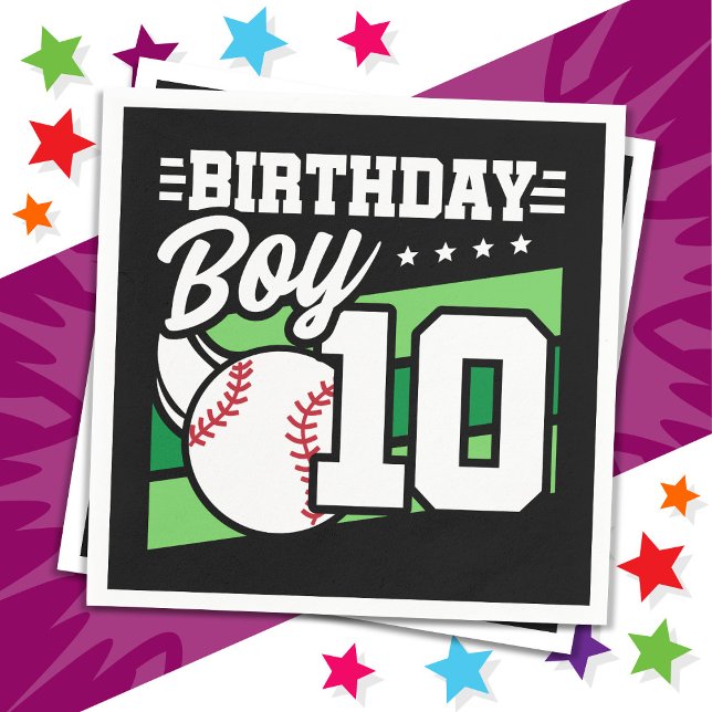 Servilleta De Papel Tema del Fiesta de Béisbol de 10 años 10 (Subido por el creador)
