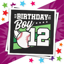 Servilleta De Papel Tema del Fiesta de Béisbol de 12 años 12º cumpleañ