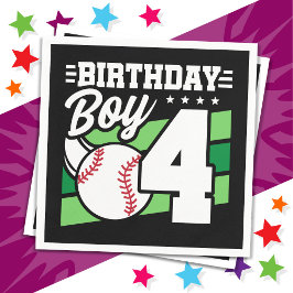 Servilleta De Papel Tema del Fiesta de Béisbol de 4 años