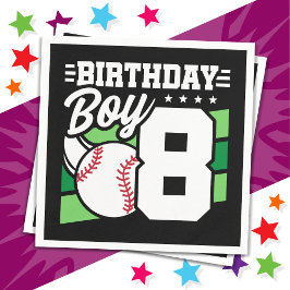 Servilleta De Papel Tema del Fiesta de Béisbol de 8 años