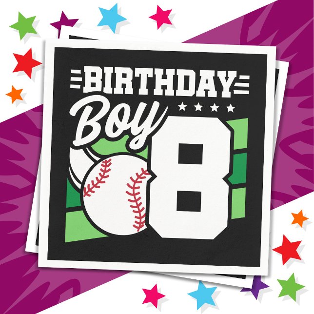 Servilleta De Papel Tema del Fiesta de Béisbol de 8 años (Subido por el creador)