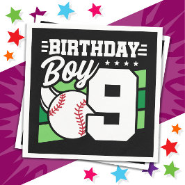 Servilleta De Papel Tema del Fiesta de béisbol de 9 años Noveno niño d