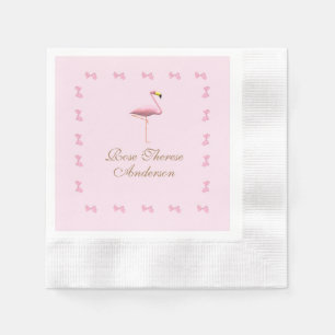 Servilleta De Papel Tema del flamenco rosado personalizado