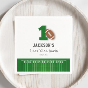 Servilleta De Papel Tema Del Fútbol Primer Año Abajo Favor Del Cumplea