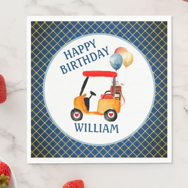 Servilleta De Papel Tema del golf Azul Rojo Amarillo Personalizado (Subido por el creador)