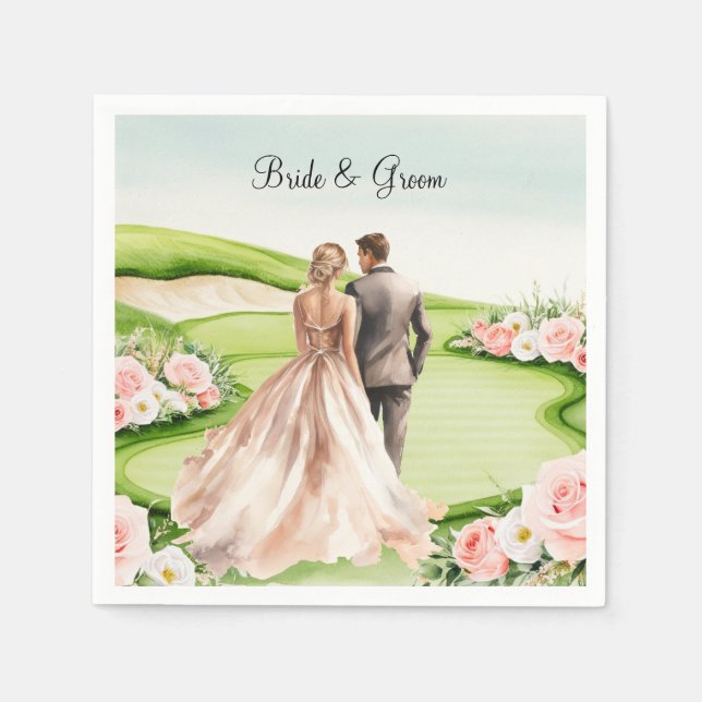 Servilleta De Papel Tema del golf para la fiesta de bodas de Golfer (Anverso)
