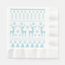 Servilleta De Papel Tema del invierno del Arte Popular Azul Ártico