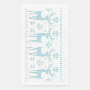 Servilleta De Papel Tema del invierno del Arte Popular Azul Ártico