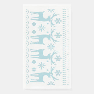 Servilleta De Papel Tema del invierno del Arte Popular Azul Ártico