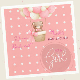 Servilleta De Papel Tema Del Oso Peach Peach Hot Air Balloon Baby Show