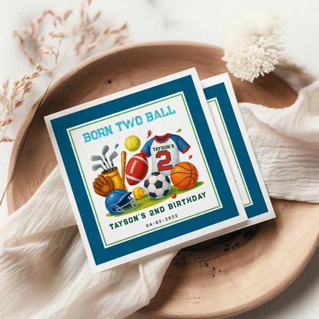 Servilleta De Papel Tema deportivo Born 2 Ball para fiesta de cumpleañ (Subido por el creador)