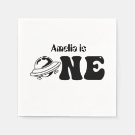 Servilleta De Papel Tema espacial Primer cumpleaños Personalizado OVNI