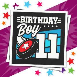 Servilleta De Papel Tema Fiesta de hockey de 11 años 11º niño de cumpl