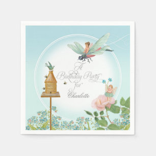 Servilleta De Papel Tema floral del jardín de hadas de la fiesta de