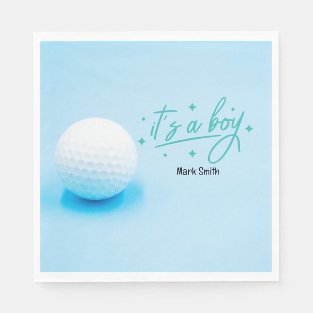 Servilleta De Papel Tema Golfer Baby Shower Blue (Anverso)