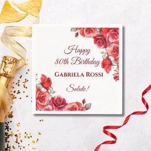 Servilleta De Papel Tema italiano 80 Napkin cumpleaños