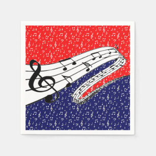 Servilleta De Papel Tema musical rojo blanco y azul