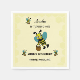 Servilleta De Papel Tema personalizado de la abeja Primer fiesta de cu