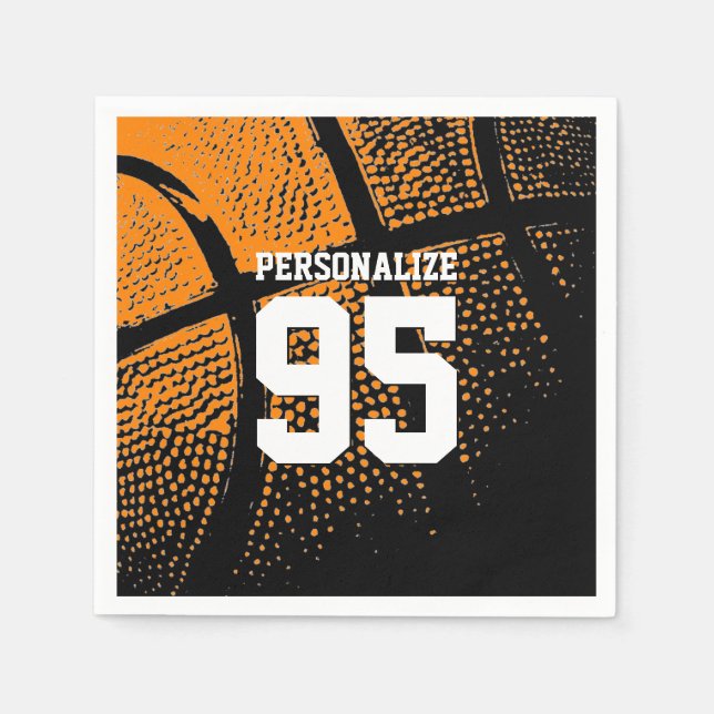 Servilleta De Papel Tema personalizado del baloncesto (Anverso)