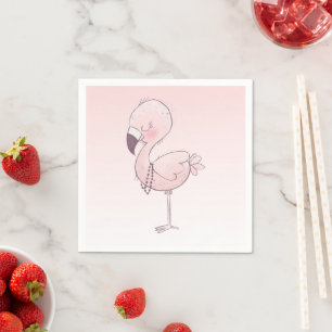 Servilleta De Papel Tema tropical del flamenco rosado