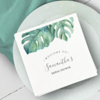 Tema tropical Ducha de novia hojas de palmera